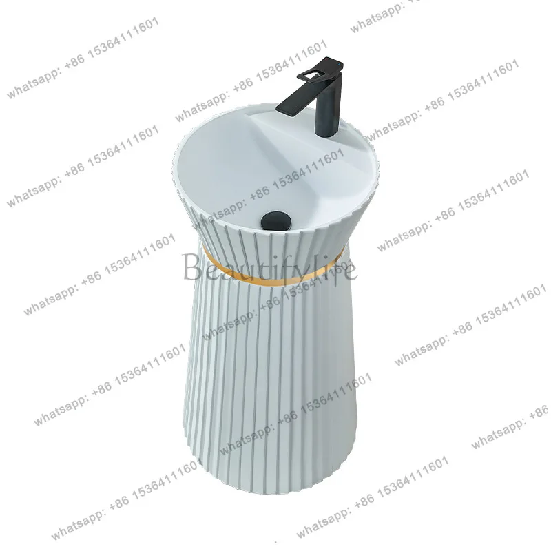 Nordic ins wind integrated floor-to-ceiling wash basin artificial stone wash basin hotel villa creative personality column basin