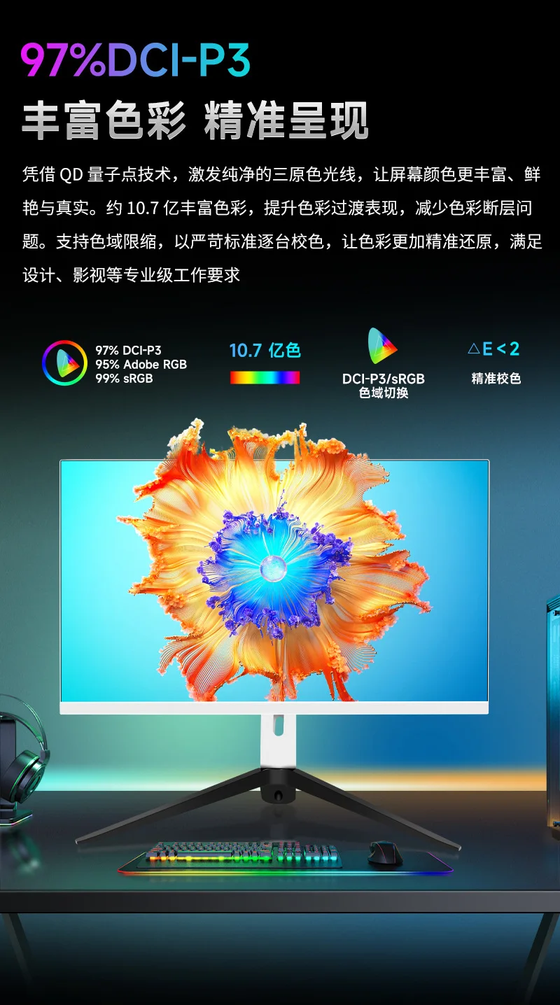 Fotografia 6: Monitor LCD de jogo com tela de computador de 27 polegadas com base de elevação