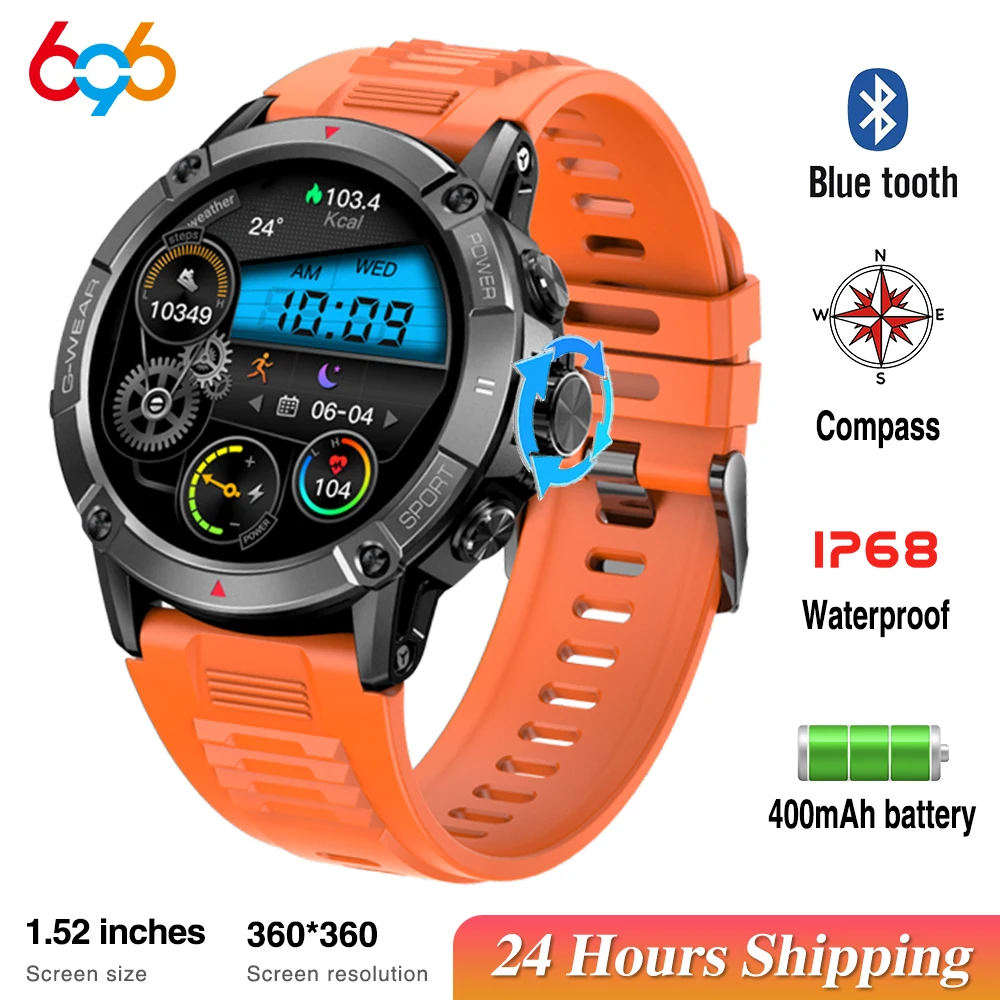 

2024 New 1.52" Blue Tooth Call Smart Watch Outdoor Sport Compass Bracelet 400mAh Battery Health Monitoring Waterproof Smartwatch