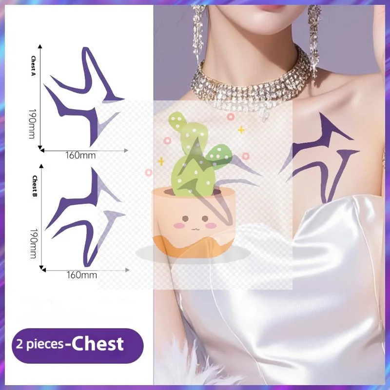 Autocollants de tatouage temporaire Demon Hunters Rumi Jinu, Anime Cosplay Halloween scène foudre maquillage visage décor Stikers