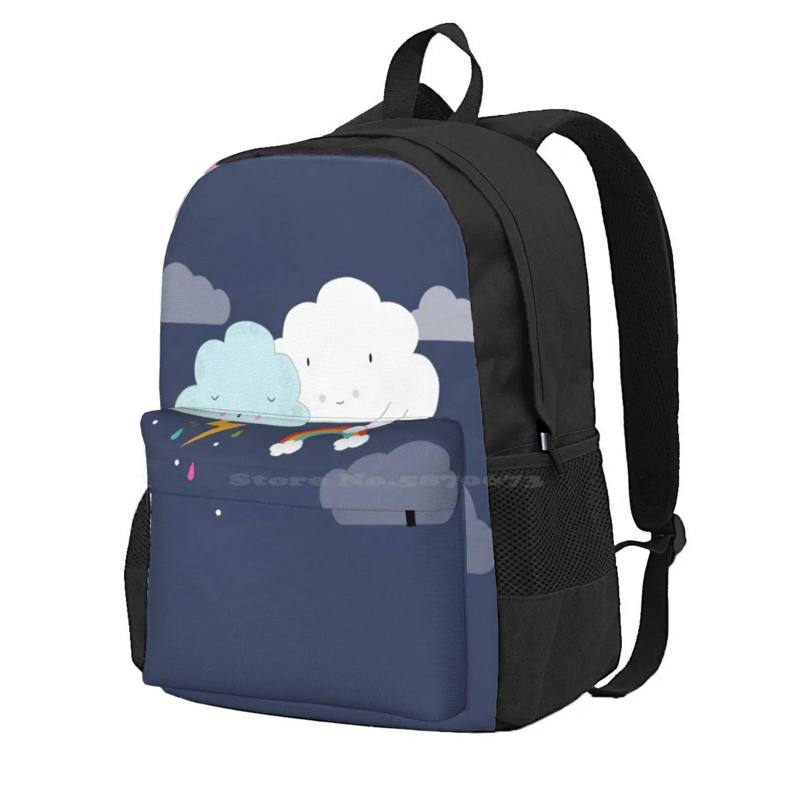 

Get Well Soon Little Cloud Hot Sale Schoolbag Backpack Fashion Bags Sick Better Get Well Soon Recover Sad Happy Rainbow Clouds