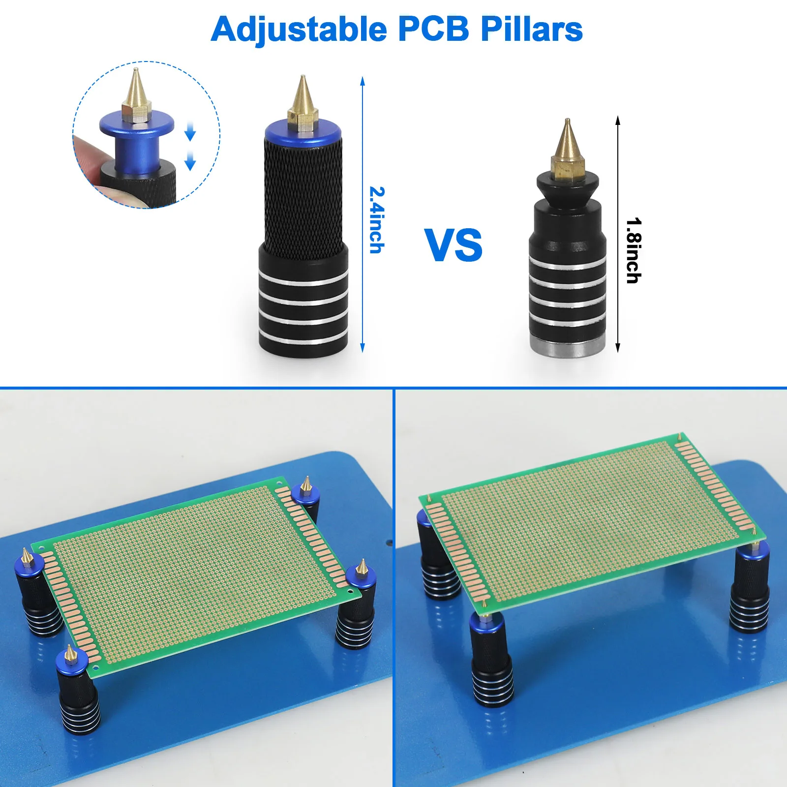 Ventola di scarico del fumo di saldatura Toolour con luce a LED a 3 colori 4 supporto per PCB supporto per pistola termica saldatura strumento di