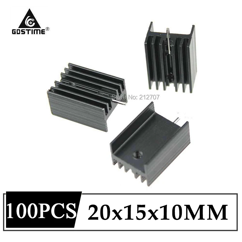 

100 Pieces/lot Gdstime 20x15x10mm DIY Cooling Aluminum Heat sink TO-220 TO220 Heatsinks