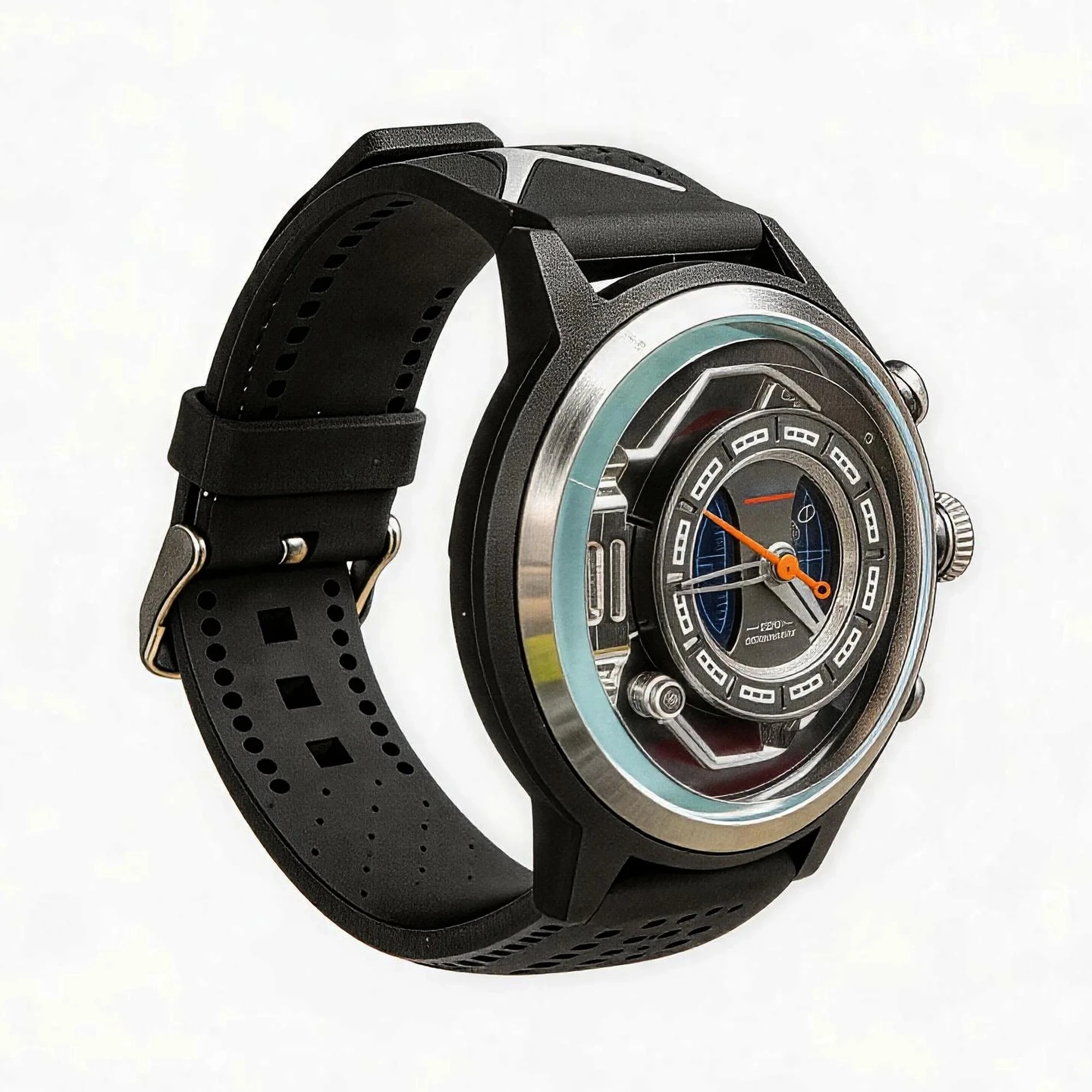 Retro Watch Male Creative, Industrial Mechanical Wind Trendy Sports Watch, Blue LED Backlight