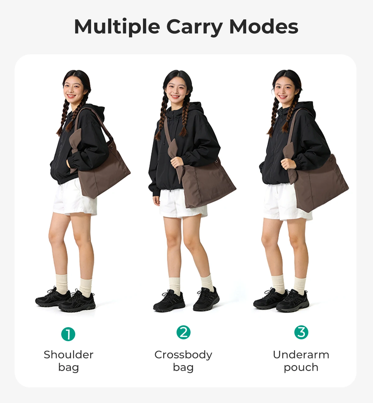 BAGSMART Damen-Umhängetasche mit großem Fassungsvermögen, lässige Schulterhandtasche, wasserdichte Reisetasche, multifunktionale Schultertasche für Übernachtungen – Detail 9