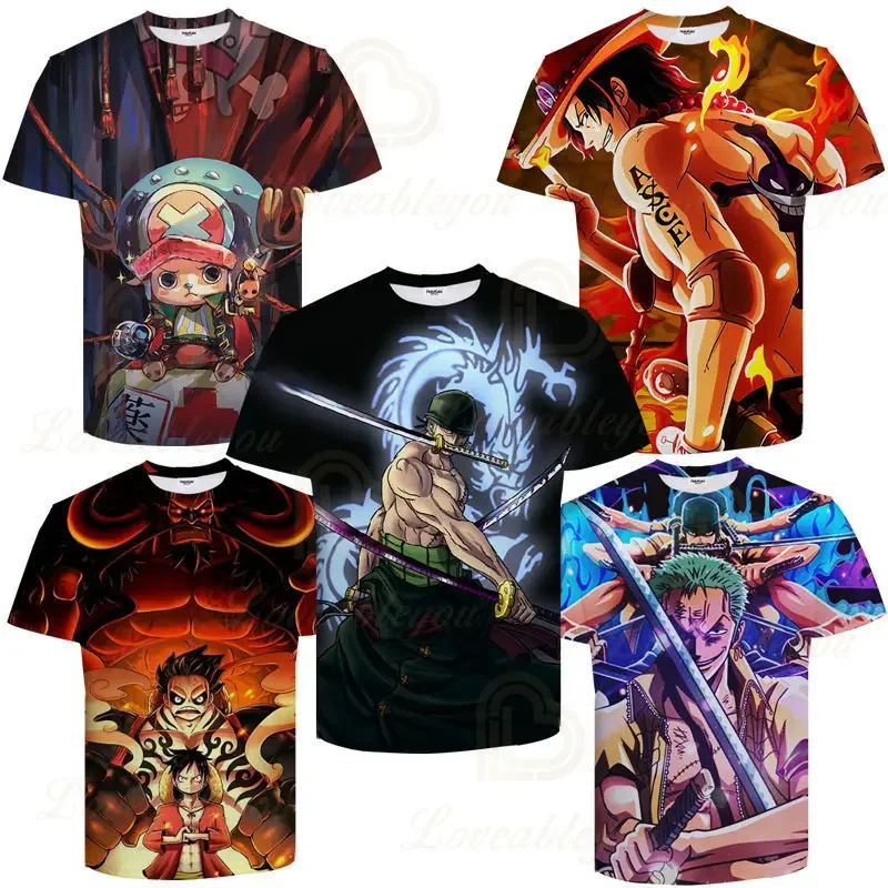 Unisex Hot One Piece Tshirt Graphic Top Tees Streetwear Punk Luffy Chopper Nami T Shirt Japanese Anime Men Funny Tops