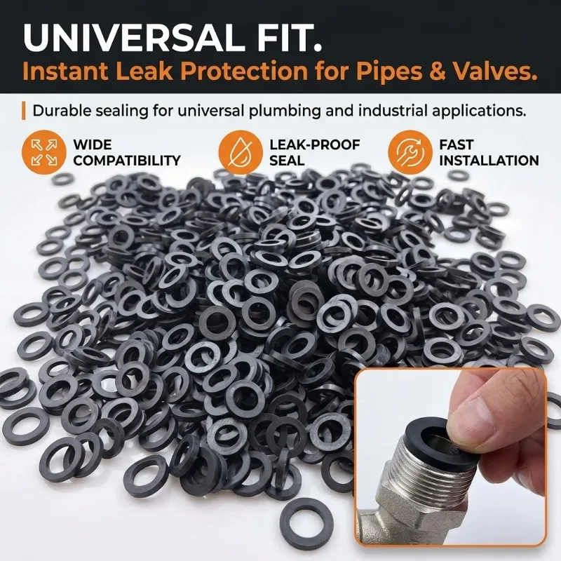 Rubber Sealing Gaskets for Shower Hose Waterproof Anti Leak Rubber Washer Rings Replacement Seals for Bathroom Shower Pipe