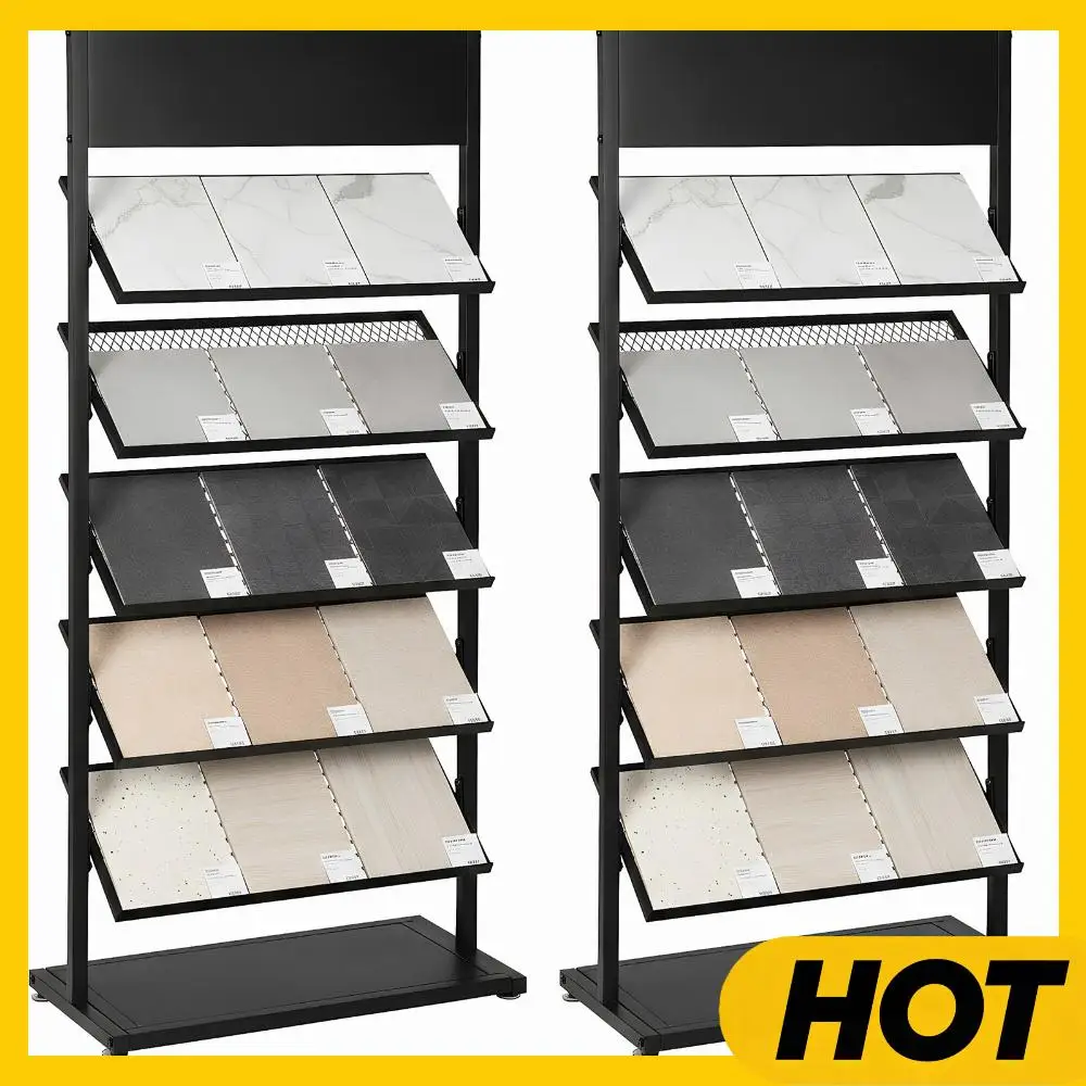 

2 Pack Wood Flooring Display Rack Large Capacity Building Material Swatch Holder 5-Tier for Trade Show Vendor Events Craft Shows
