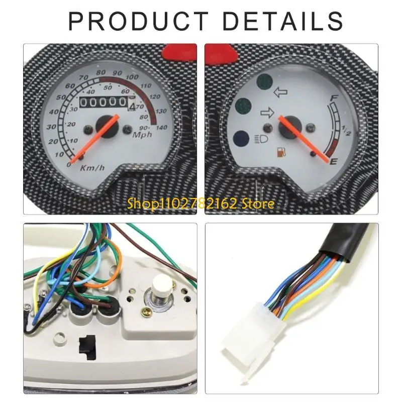 

547B Motorcycle Gauges Set 12V Instrumentation with Clear Readouts Stylish Bike Meter Motorbike Accessories for 150cc Riders