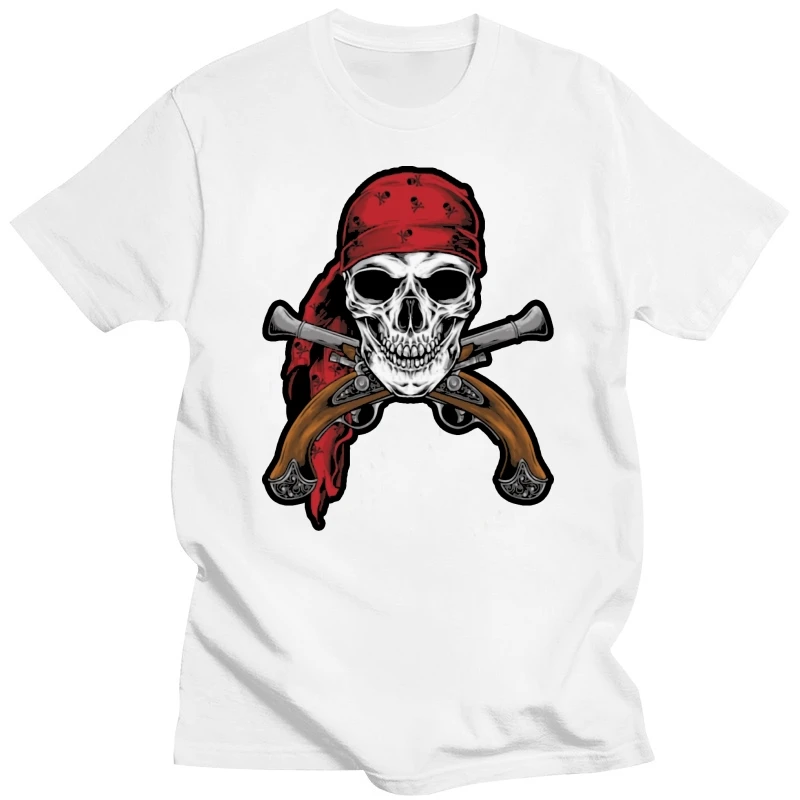 t shirt Mens womens unisex PIRATE CROSS BONES GUNS TRADITIONAL SHIP SAILING