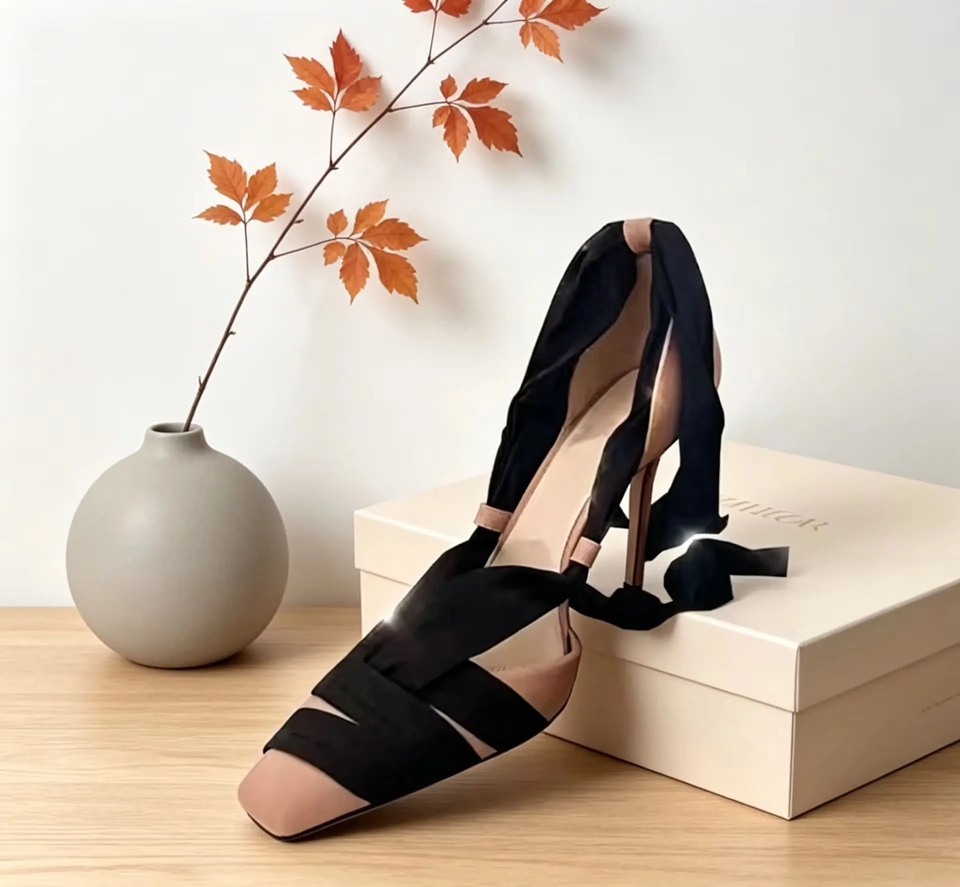 Butterfly Lace Up Women Stiletto High Thin Heel Pump Square Toe Wrap Ankle Strap Summer Party Wedding Satin Luxury Fashion Shoes