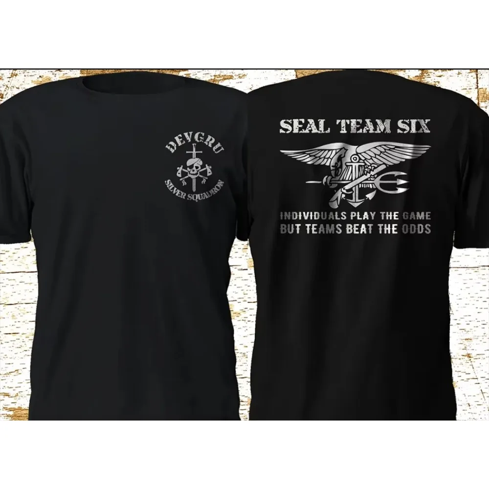 Naval Seal Team 6 Six Devgru Silver Squadron T-Shirt 100% Cotton O-Neck Summer Short Sleeve Casual Mens T-shirt Size