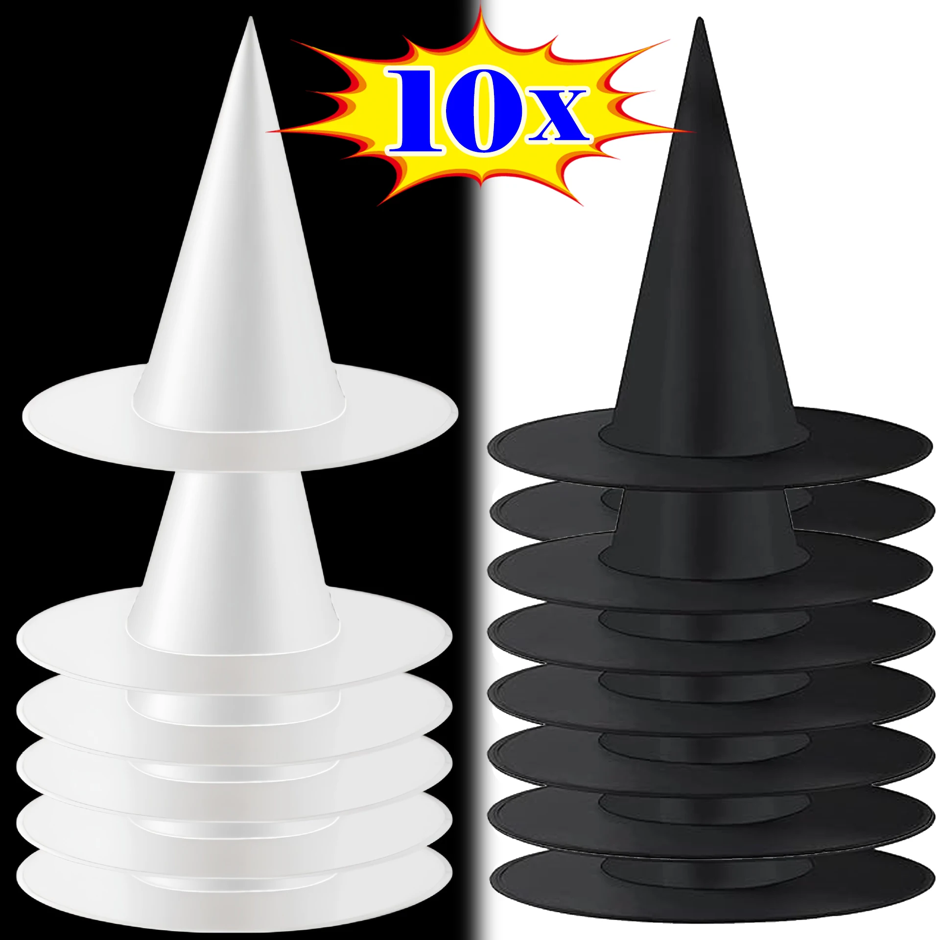 

10/1Pcs Halloween Witch Hat Adult Children's Wizard Magic Hat Masquerade Wizard Dress Pointy Hats Cosplay Props Party Decoration