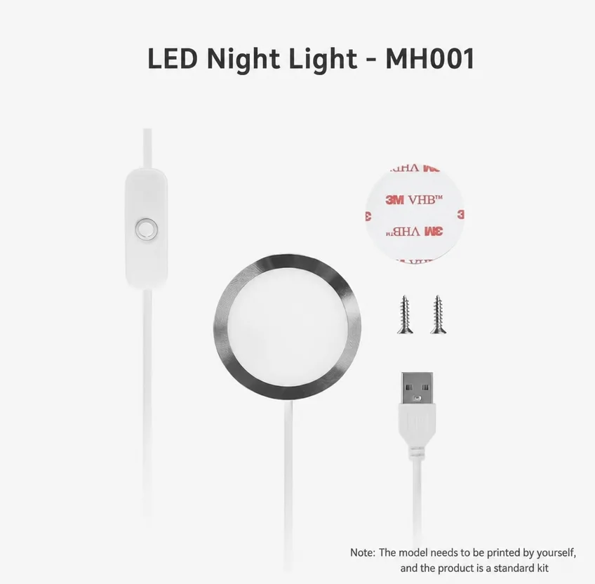 LED Night Light DIY Kit Creative 3D Printing Model Component Maker Treasure DIY Assembly Electronic Night Lamp Accessory