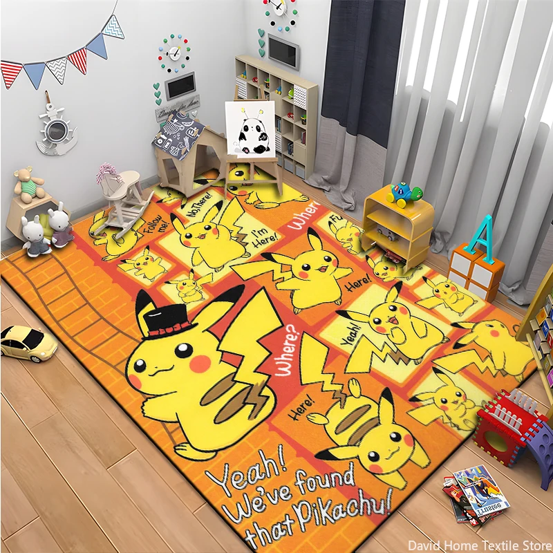 

Pokémon Printed Area Carpet for children Living Room Bedroom Picnic Camp Kitchen Mat Crawling Carpet Decoration Non-slip Rug