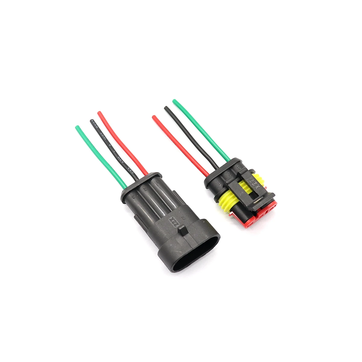 

5 Pairs 3-Pin Ip67 Waterproof Wire Connectors Plugs Cable Kits For Motorcycles Cars Universal Wiring Sealed Terminal Plug 10A