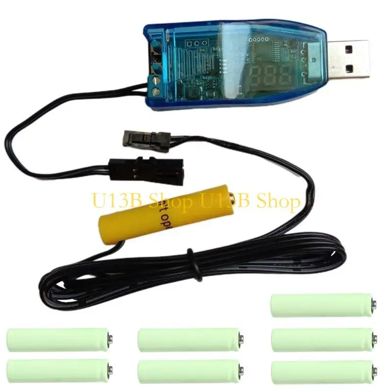 U13B Reuse USB to 1V-24V Adjustable AAA/LR03/AM4 Battery Replace 1-8pcs Batteries for Toy LED Lamp Game