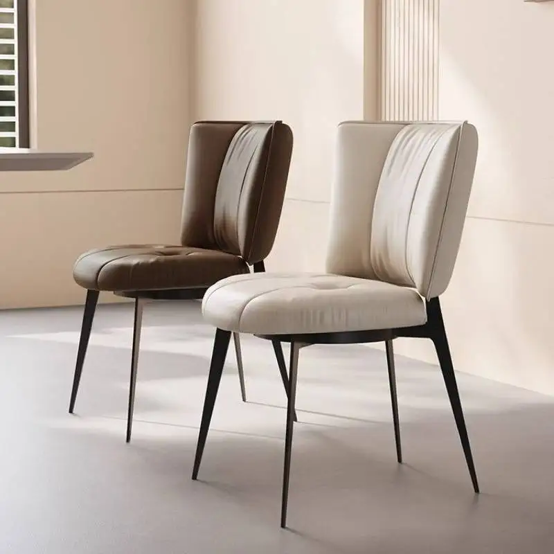 

Elegant Designer Dinner Chairs Creamy Cushion Black Conference Dining Chairs Foldable Party Cadeira De Jantar Furniture For Home