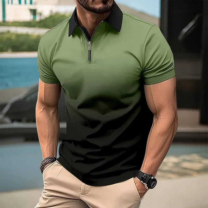 New Style Summer New Men's Casual Short-Sleeved Polo Shirt Causul Fashion Rowan Collar T-Shirt Men's Breathable Polo-Shirt Men's