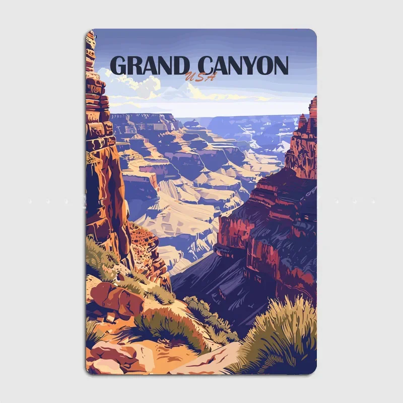 Grand Canyon Travel Scenery Sights Retro Poster Metal Sign Garage Club Indoor Room Decor Wall Decor Custom Tin Home Decor