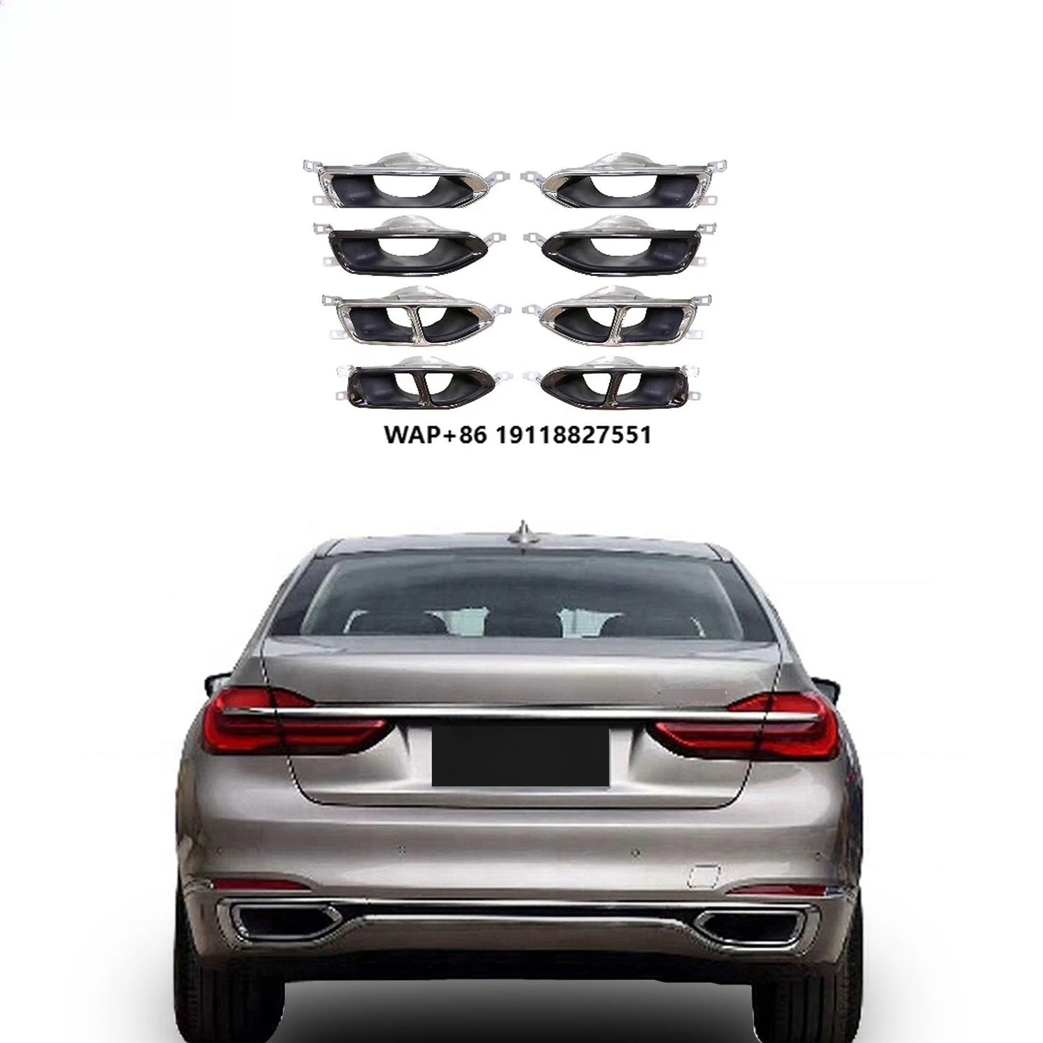 

Genuine Car Parts Fast Delivery Tail Throat Series for 7 Series G11 G12 Black Silver Exhaust Pipe Rear Tips