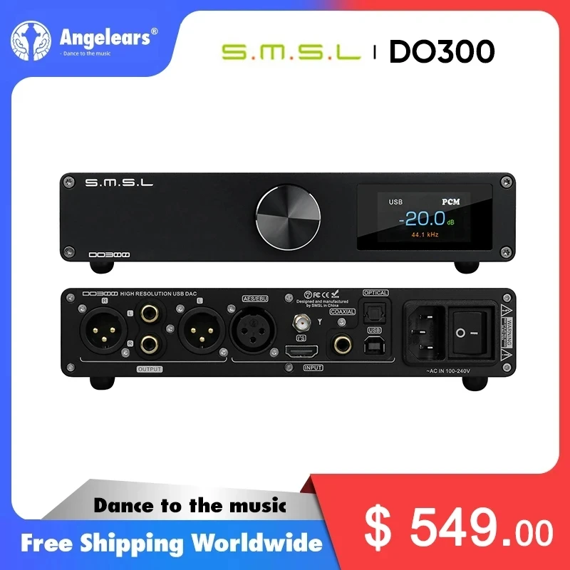 

SMSL DO300 аудио DAC ES9039MSPRO MQA CD XMOS XU316 DSD512 32 бит 768 кГц Bluetooth 5,0 LDAC XLR I2S декодер с дистанционным управлением