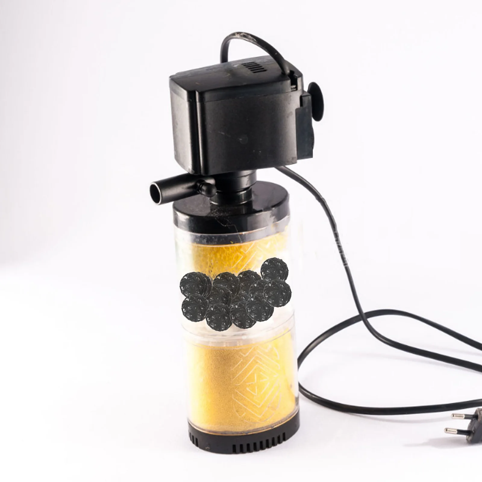 

200pcs 26Mm Aquarium Bio Balls Fish Tank Filter Media Freshwater Saltwater Bio-Balls Dense Holes Bacteria Support Black Color