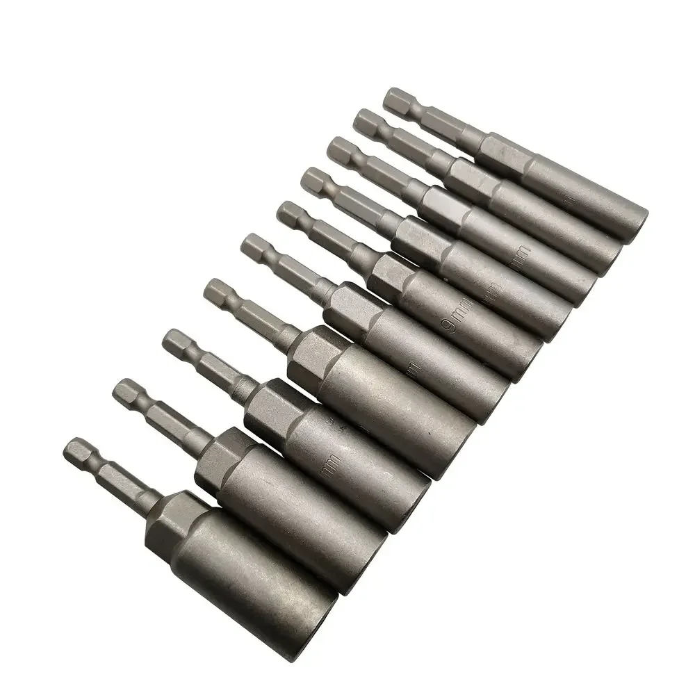 Imagem -03 - Hex Manga Soquete Nut Driver Grupo Drivers de Impacto Chave de Fenda Lidar com Ferramentas Brocas de Poder Porca 5.5 Mm14 mm 10 Pcs