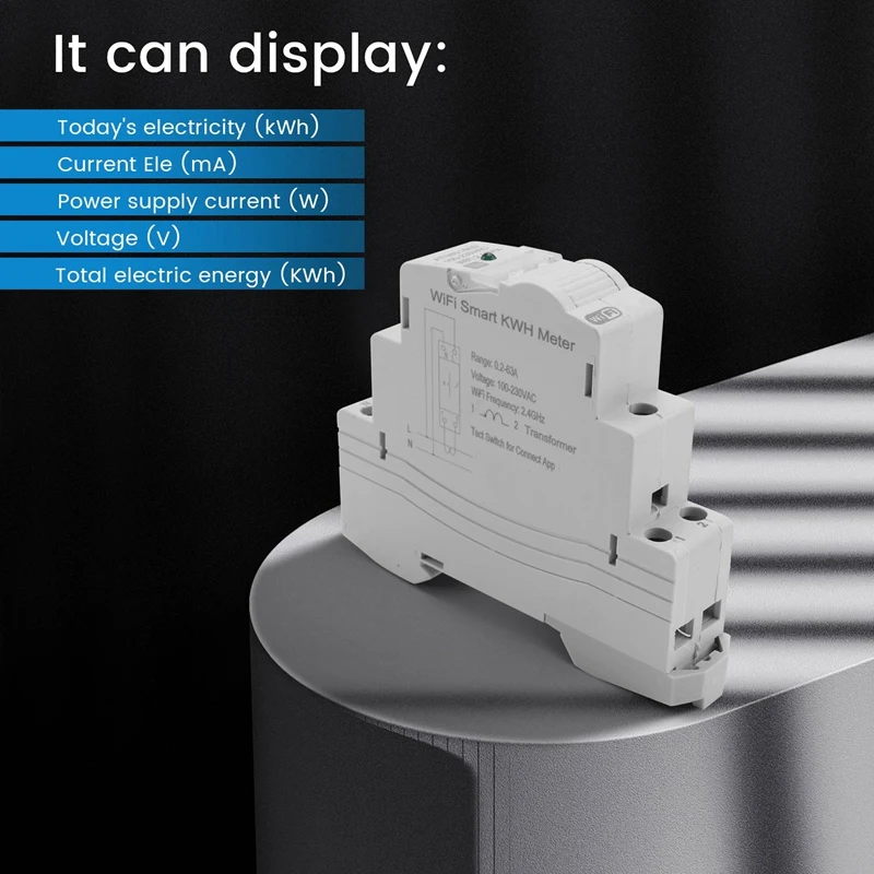 Tuya Enkele Fase Wifi Intelligen Energie Meter 100a Din Rail Precies Meten Voltmeter Ampèremeter Vermogen Atms1603