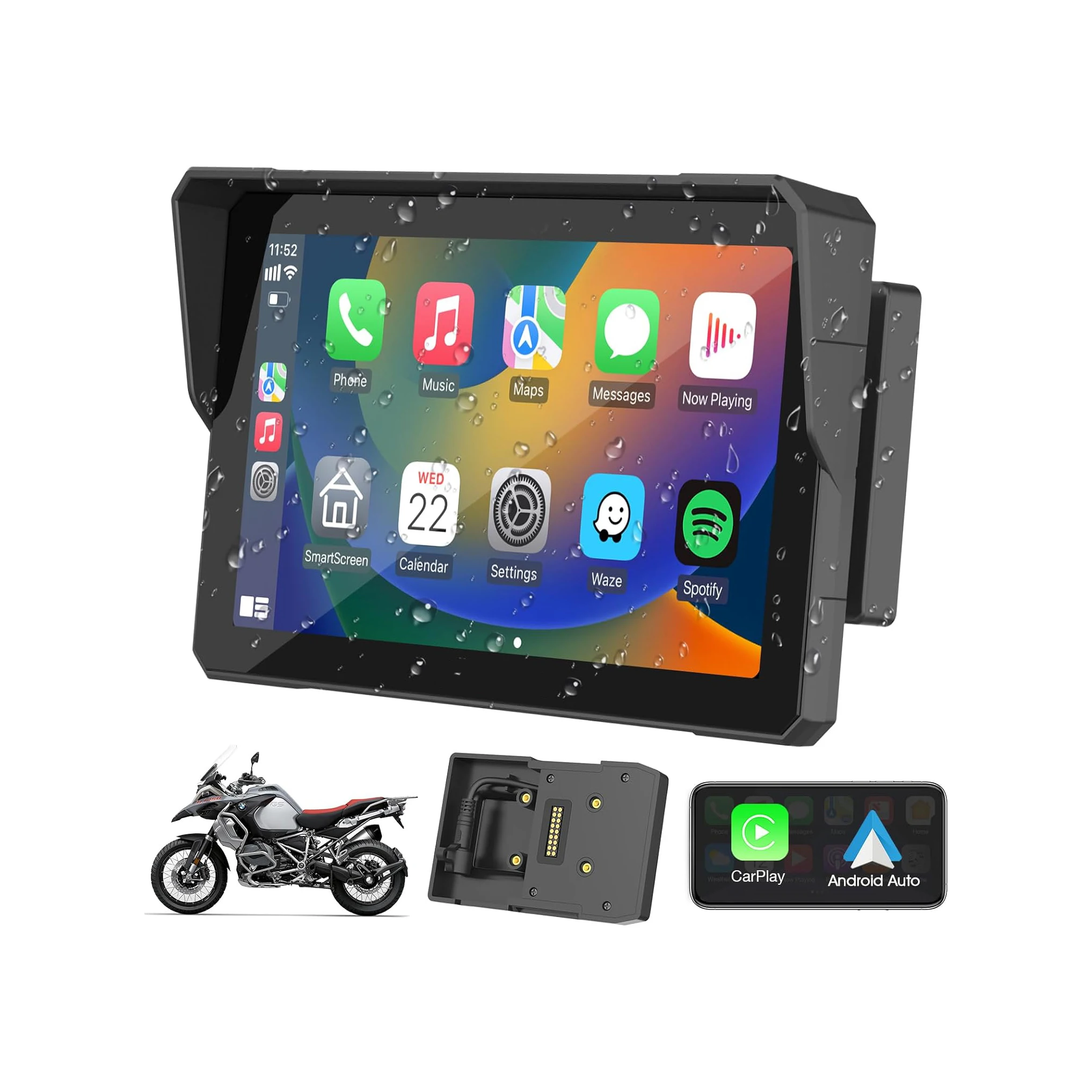 

For BMW R1200GS ADV/R1250GS ADV Wireless Carplay Android Car Display Motorcycle Global Positioning System 7 inch