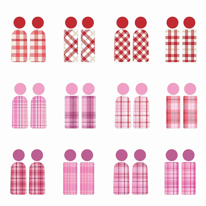 Red Pink Plaid Polymer Clay Transfer Paper Inking Water Soluble Disposable Stickers DIY Jewelry Pendent Printing Paper Classic