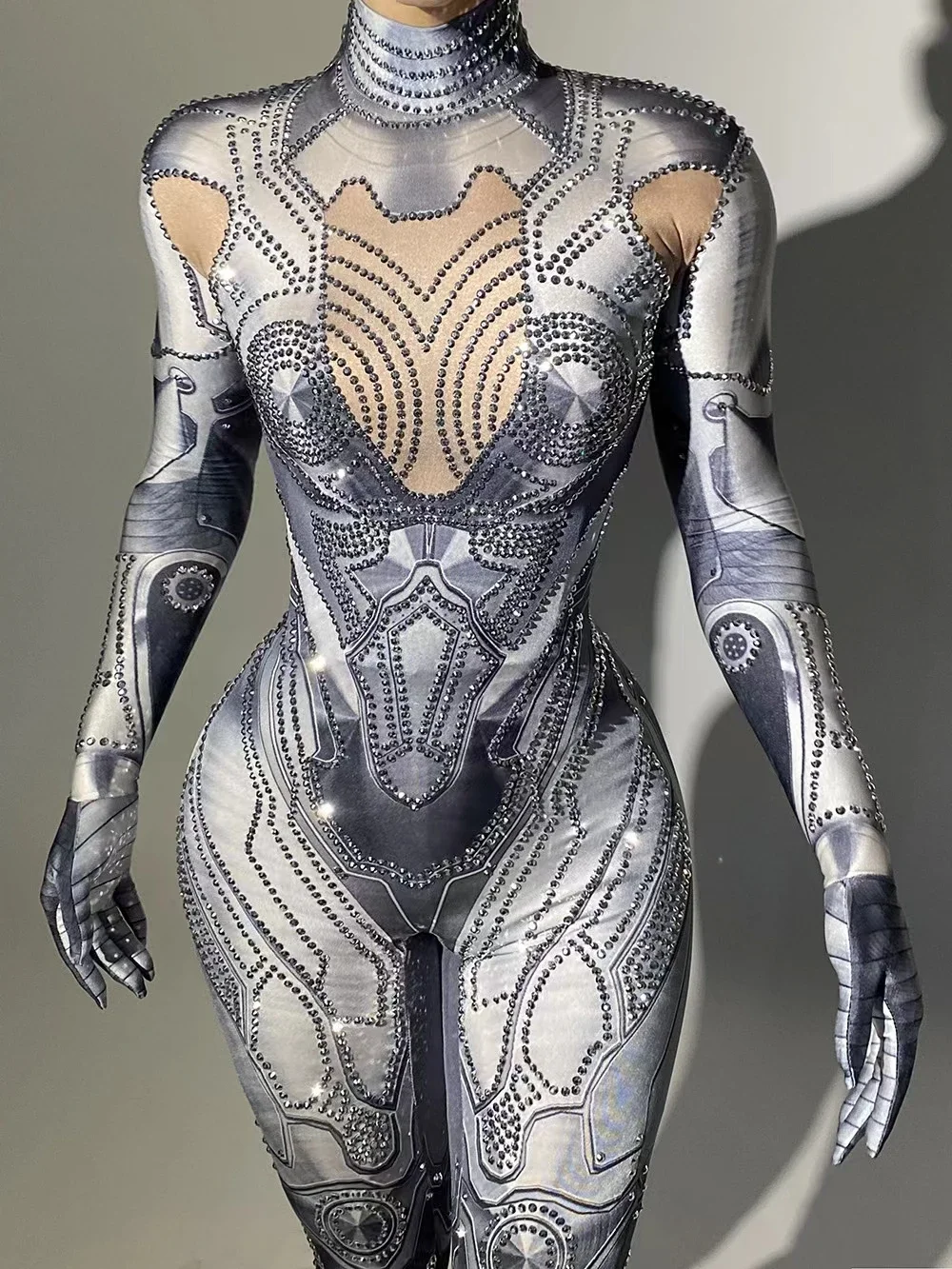 Stage Show Outfit Celebrate Birthday Bodysuits Dancer Clothes Drag Show Rompers Women Club Party Rhinestone Jumpsuits