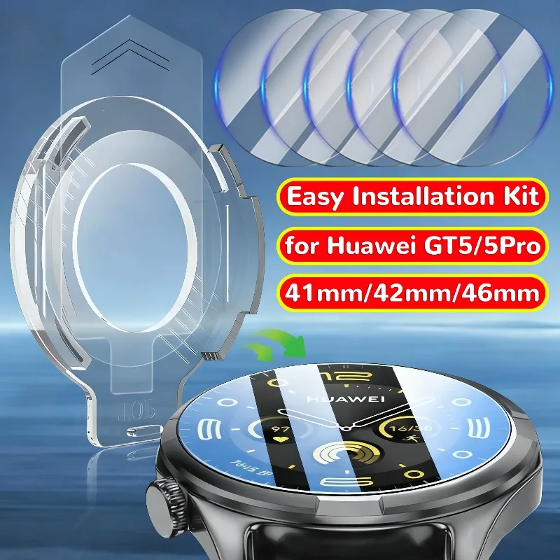 

1-2PCS Screen Protector Easy Installation Kit for Huawei Watch GT5 5Pro 41MM 42MM 46MM Dust Free Tempered Glass Protective Film