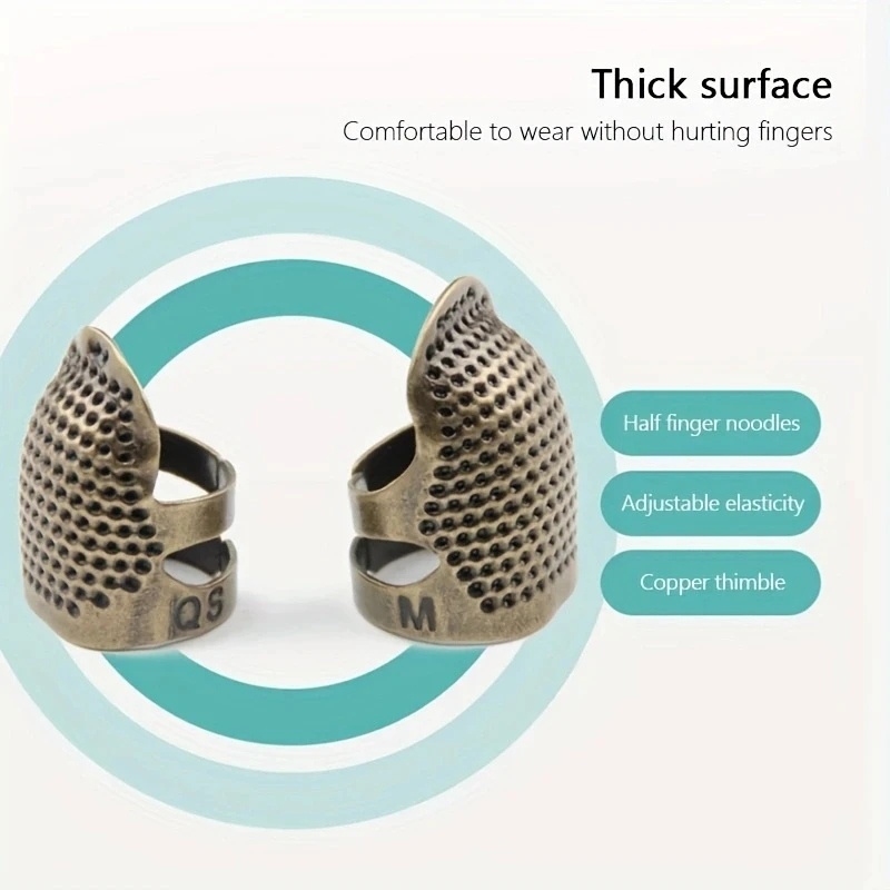 Household Sewing Tools Accessories Retro Thimble Needles Finger Protector Antique Thimble Ring Handworking Needle Craft DIY Acce image 5