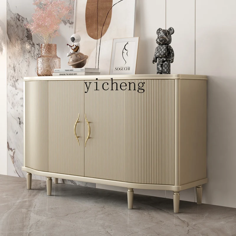 

ZYA Light Luxury Solid Wood Sideboard Cabinet Modern Minimalist Integrated Wall-Mounted Kitchen Floor Storage Cabinet