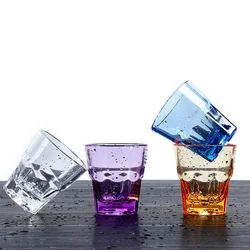 4 Pcs Glass Acrylic Octagonal Cup Child Mugs Clear Glasses Transparent Cups