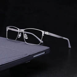 Optical Men Titanium Alloy Eyeglasses Frames for Men Eyewear Flexible Temples Legs IP Electroplating Alloy Spectacles