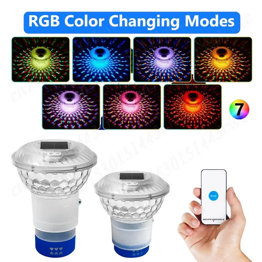 

Solar Pool Chlorine Floater Adjustable Pool Chlorine Dispenser with Lights Floating Pool Chlorine Dispenser Release Chlorinator