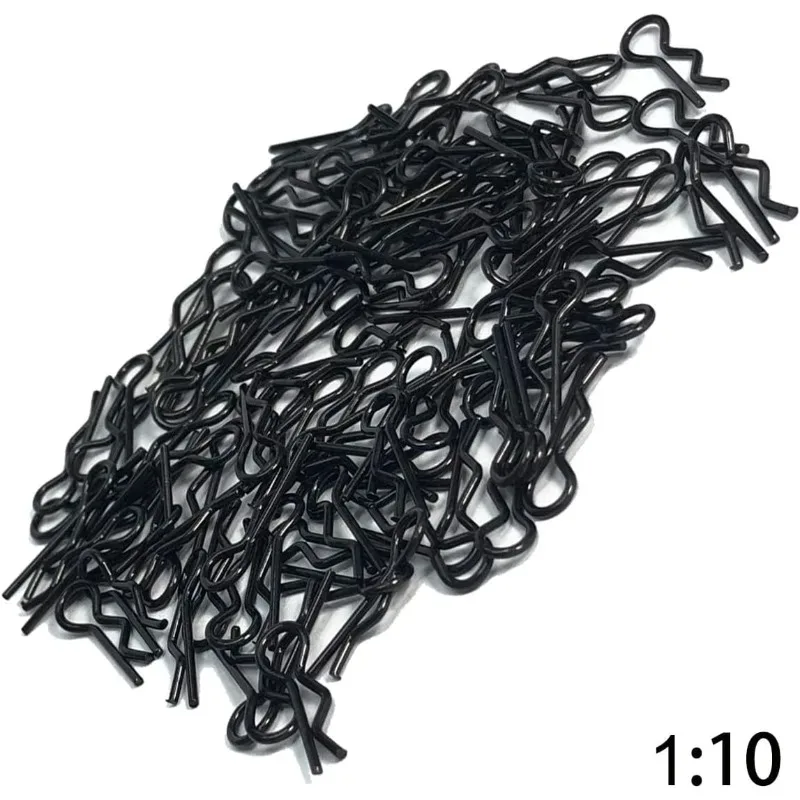 

Новейшие универсальные 100 шт. черные зажимы для кузова автомобиля R-типа, совместимые с грузовиком Redcat в масштабе 1/8 1/10 1/16 (для 1/10)