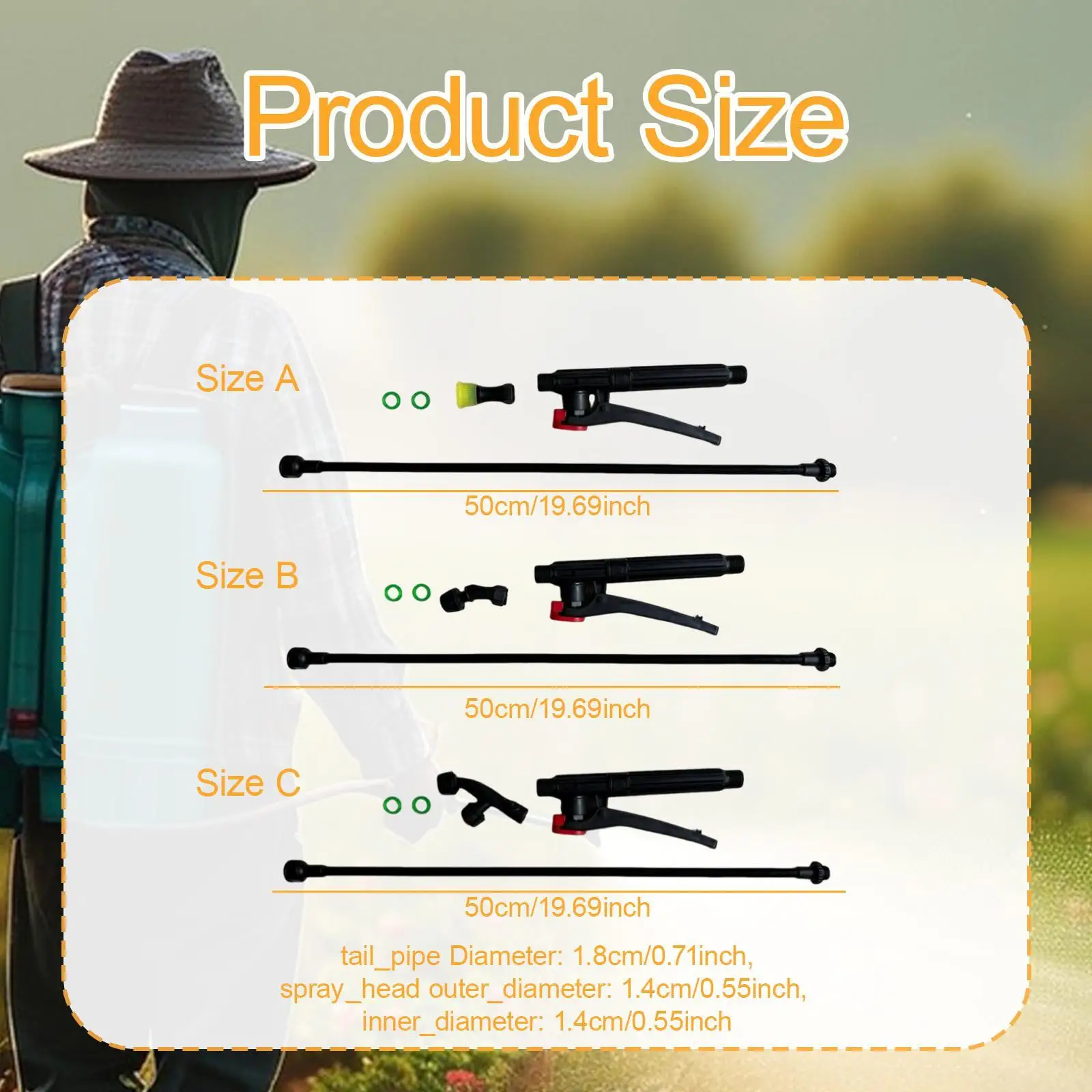 عصا رش الري، فوهة رش بلاستيكية متينة للحديقة، قضيب مرن لغسيل السيارات ورش النباتات