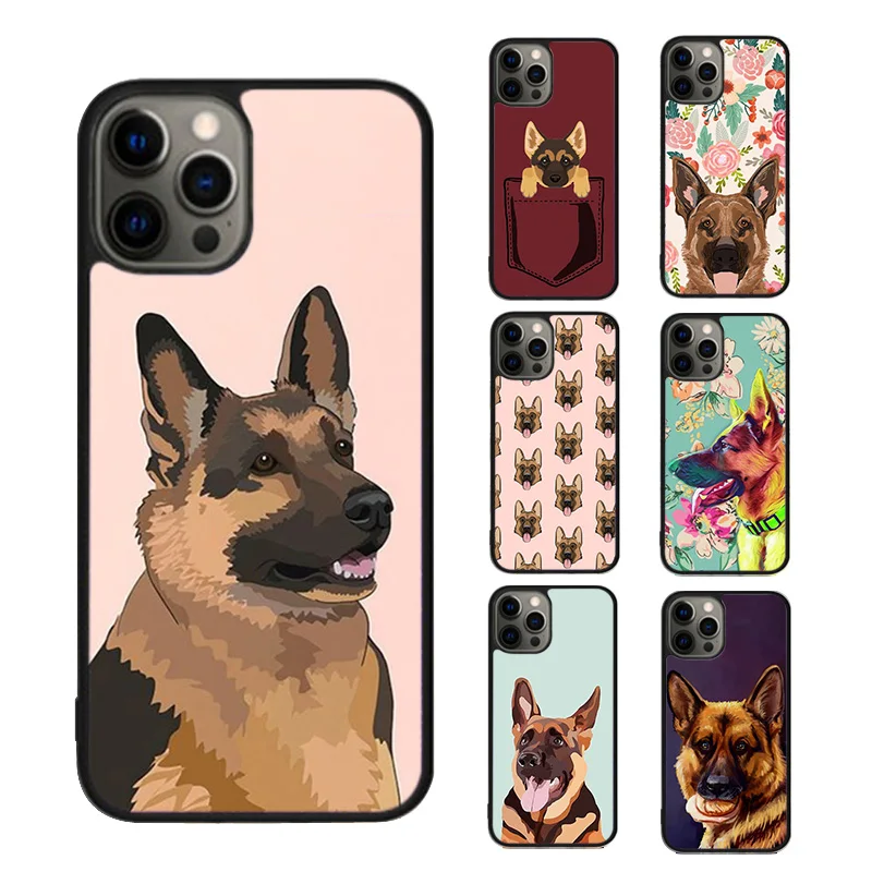 German Shepherd Dog Mobile Phone Case Cover For iPhone SE2020 15 16 13 14 12 mini 11 Pro Max Coque For Apple 7 8 Plus fundas