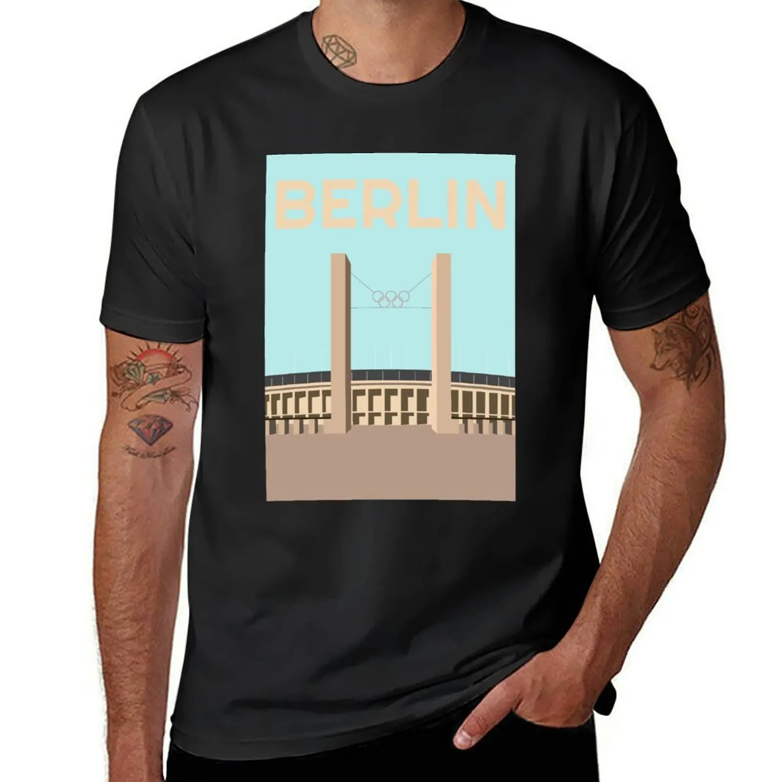 Berlin - Olympiastadion T-Shirt oversizeds customizeds blacks Aesthetic clothing mens champion t shirts