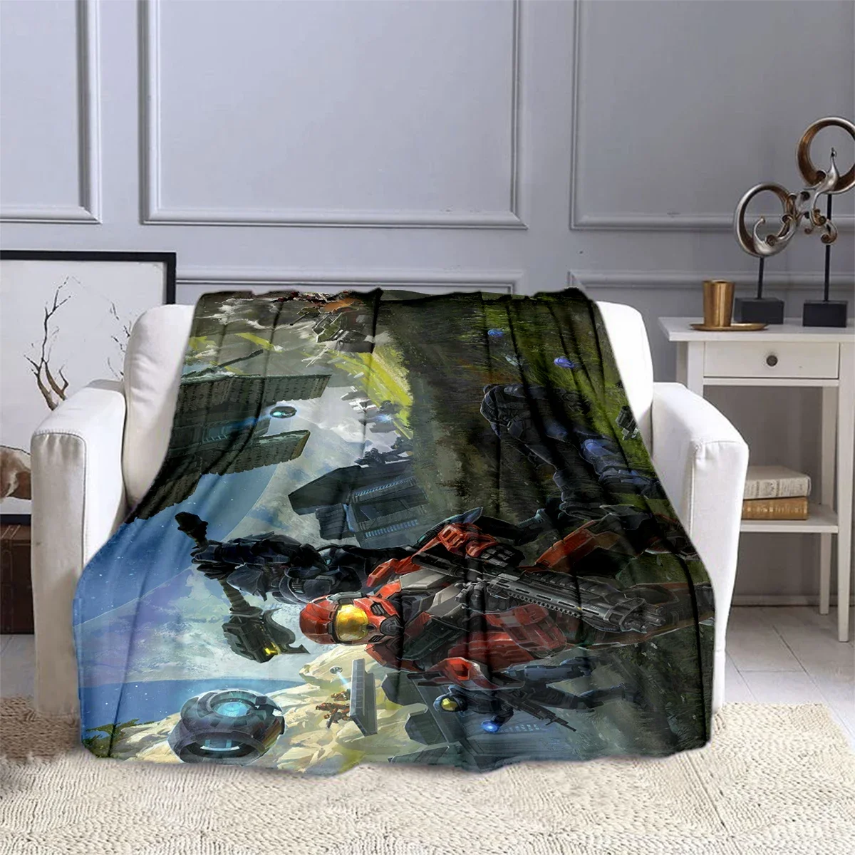 Halo Shoot Game Sergeant Blanket Children's High Quality Flannel  Soft and Comfortable Home Travel Blankets