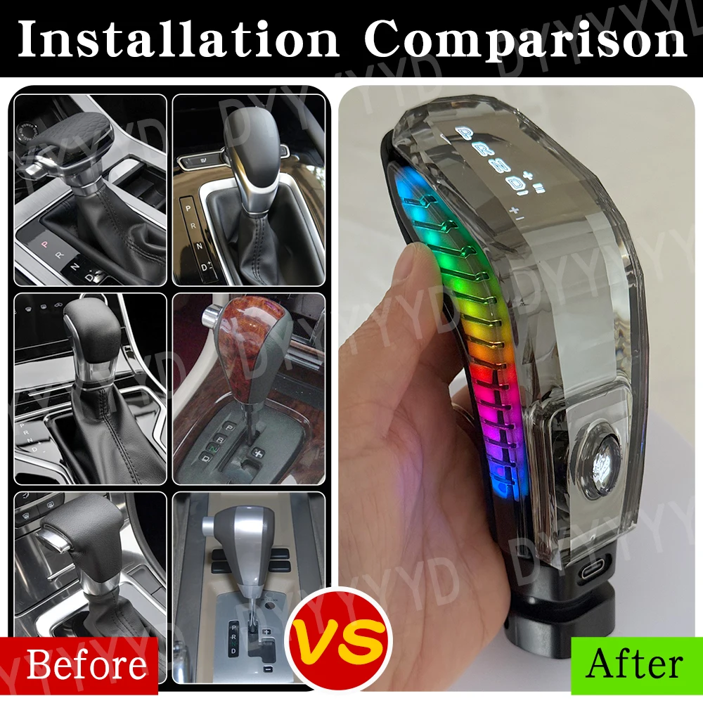 For Brilliance Chery Jetour X70LED Crystal Gear Shift Knob Automatic Transmission Handball Car Interior Modification Accessories