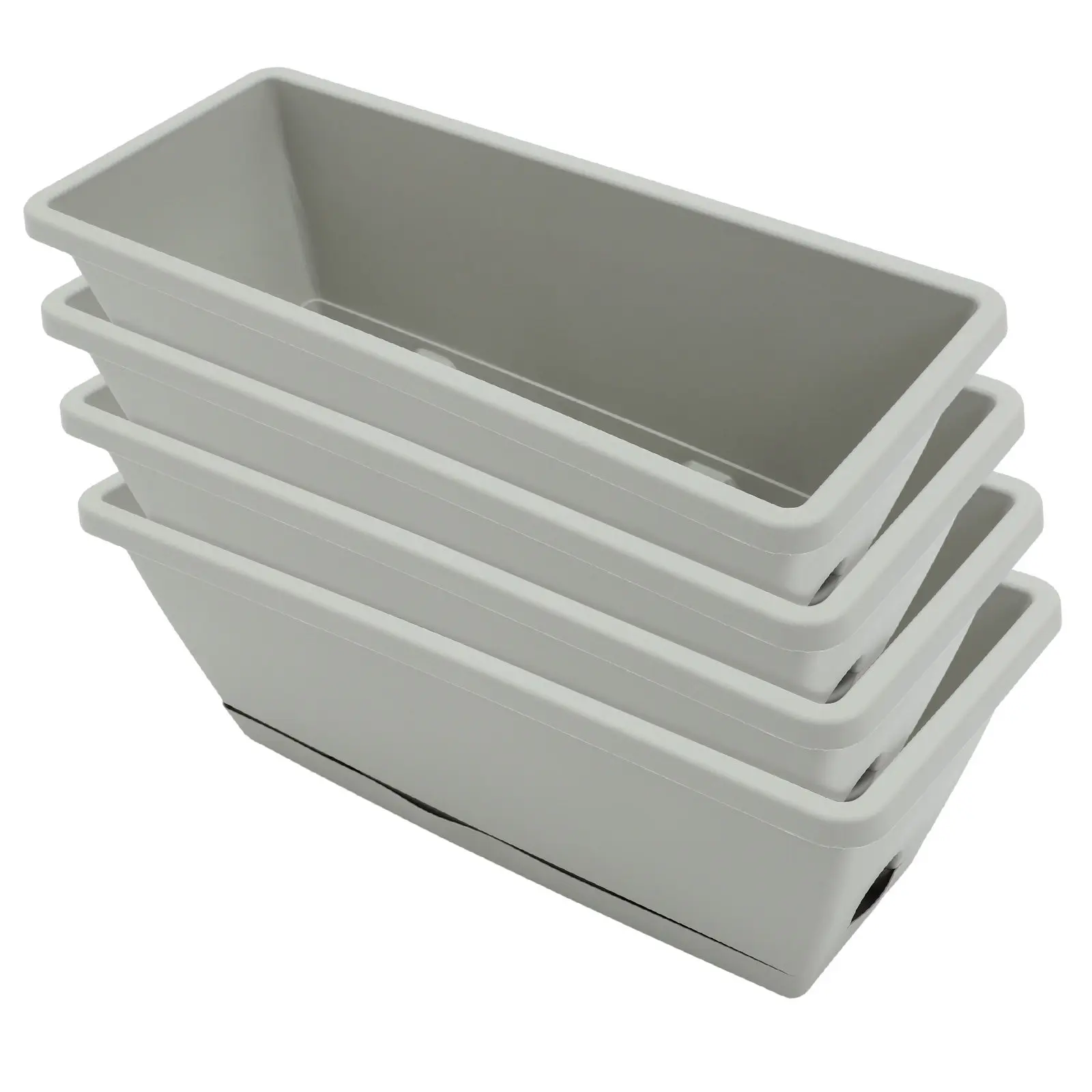 

4Sets Vegetable Planter Pot Window Box Rectangular Flower Plant Holder Lightweight Portable for Indoor Outdoor Gardening
