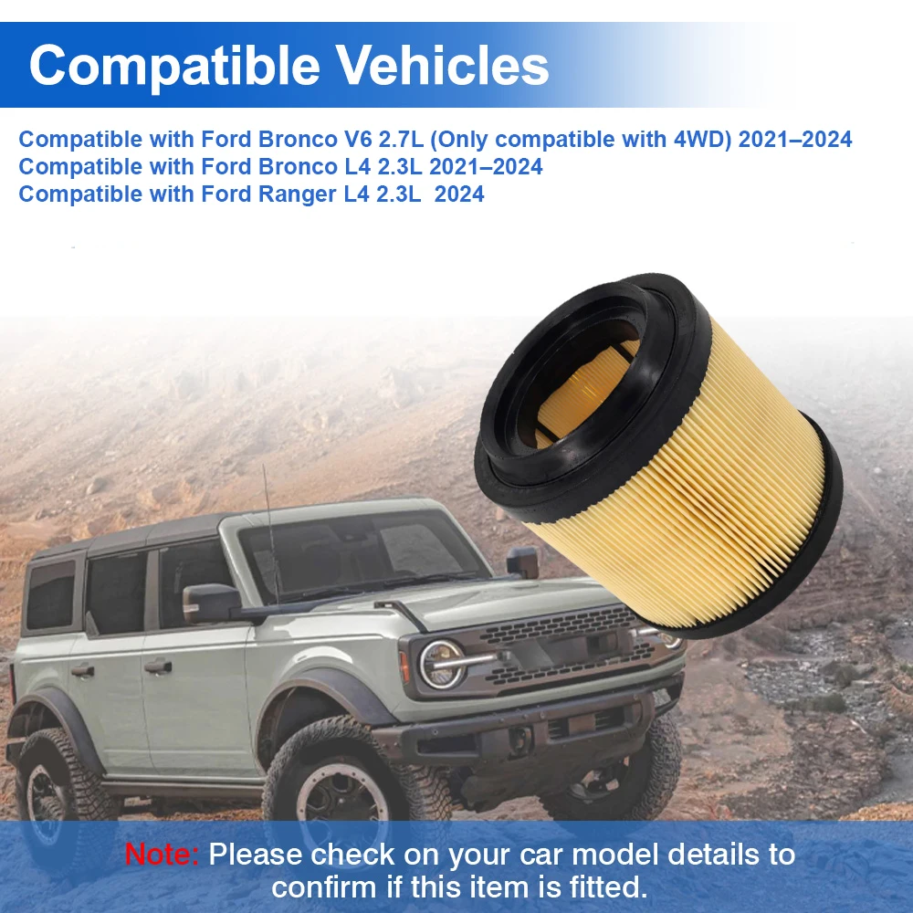 

Car Engine Air Filter Replacement accessories MB3G-9601AA MB3Z-9601A For Ford Bronco V6 2.7L L4 2.3L 2021 2022 2023 2024