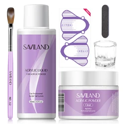 SAVILAND Acrylic Nail Kit Nails Art Decoration Acrylic Powder and Liquid Crystal Nail Glitter 3D Nail Tips Carving Tools