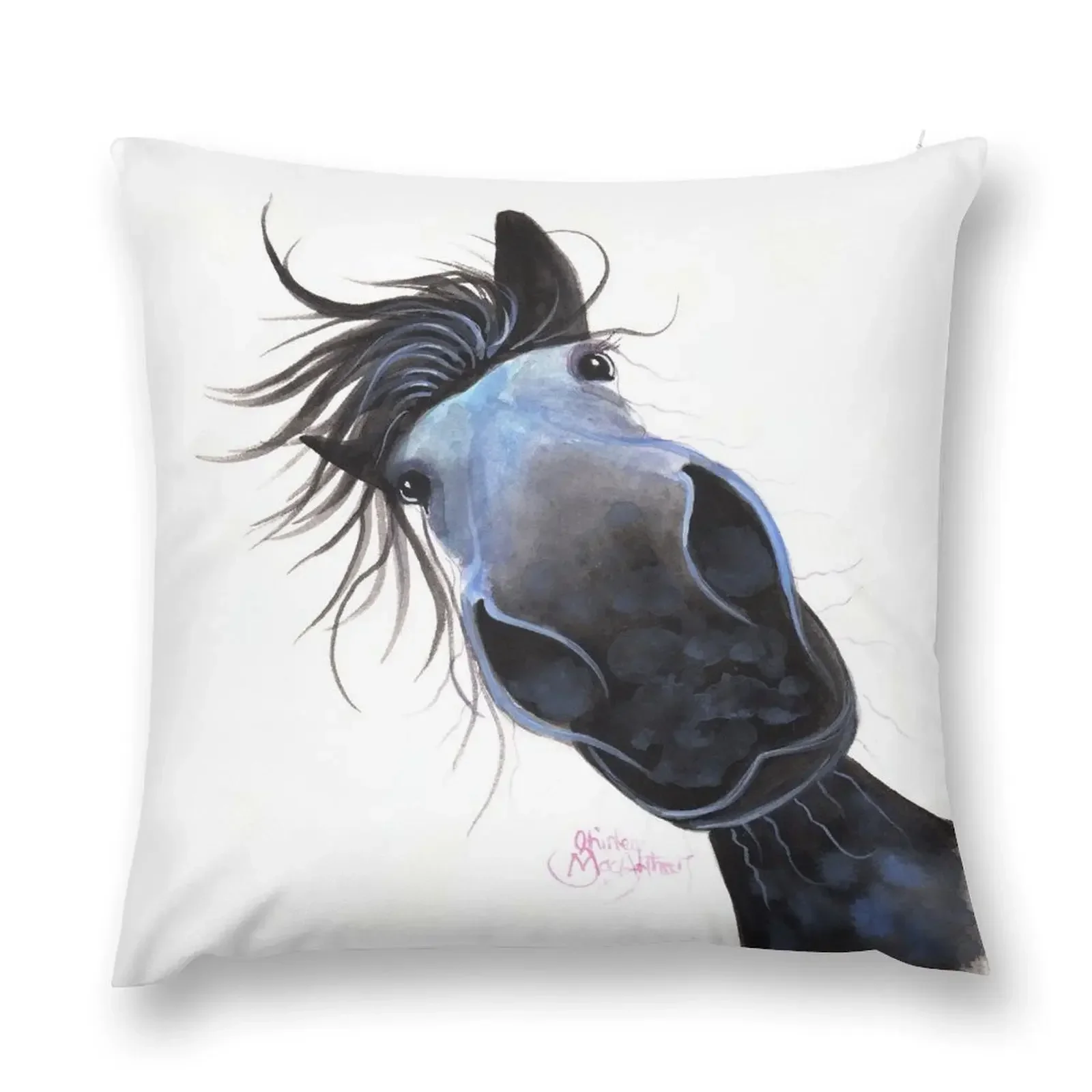 HORSE PRiNT 'APPLE DAPPLE DARWIN' BY SHIRLEY MACARTHUR Throw Pillow Pillow Covers Decorative Cushions For Decorative Sofa pillow