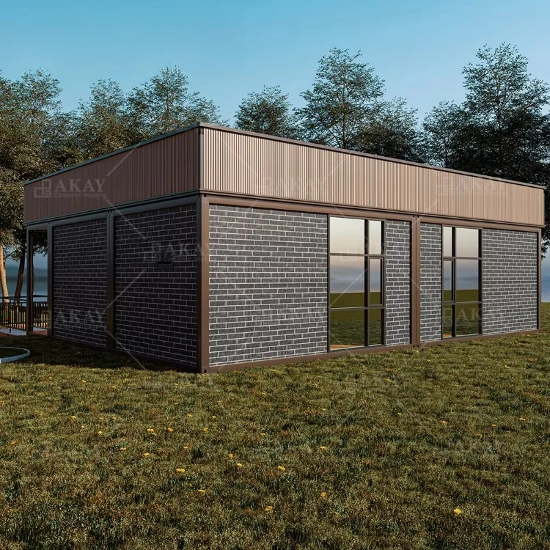 Casa móvel sobre rodas Casa pré-fabricada moderna de 3 quartos Villa contêiner ao ar livre de 20 pés Casa pequena