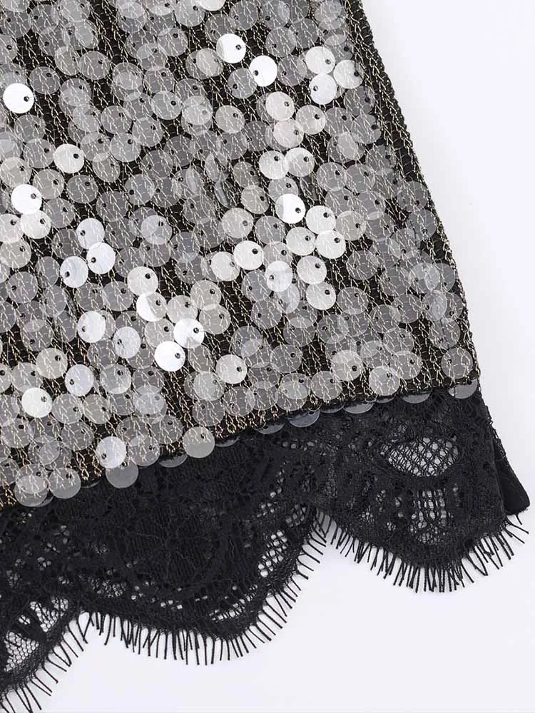 النمط الأوروبي والأمريكي الشتاء أزياء جديدة تصميم الملابس النسائية تنورة ميدي الدانتيل مطرزة